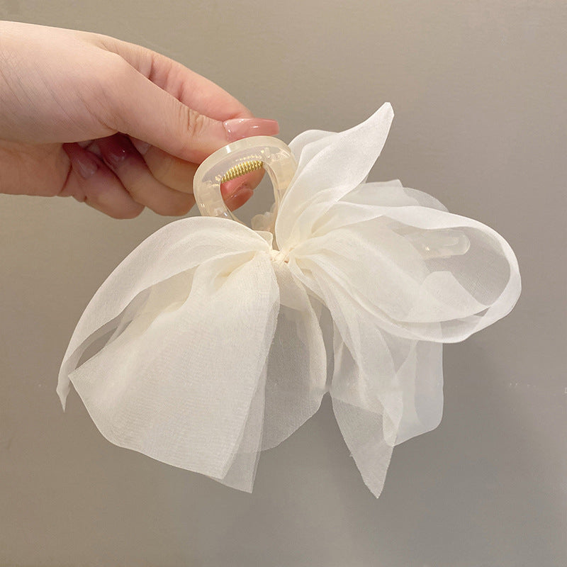 Mesh Bow New Headwear Temperament Large Hair Clip