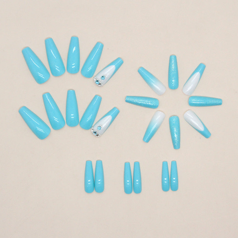 Solid Color Long Ballet Nail Diamond In The Debris Salt Sweet Girl Wear Nail