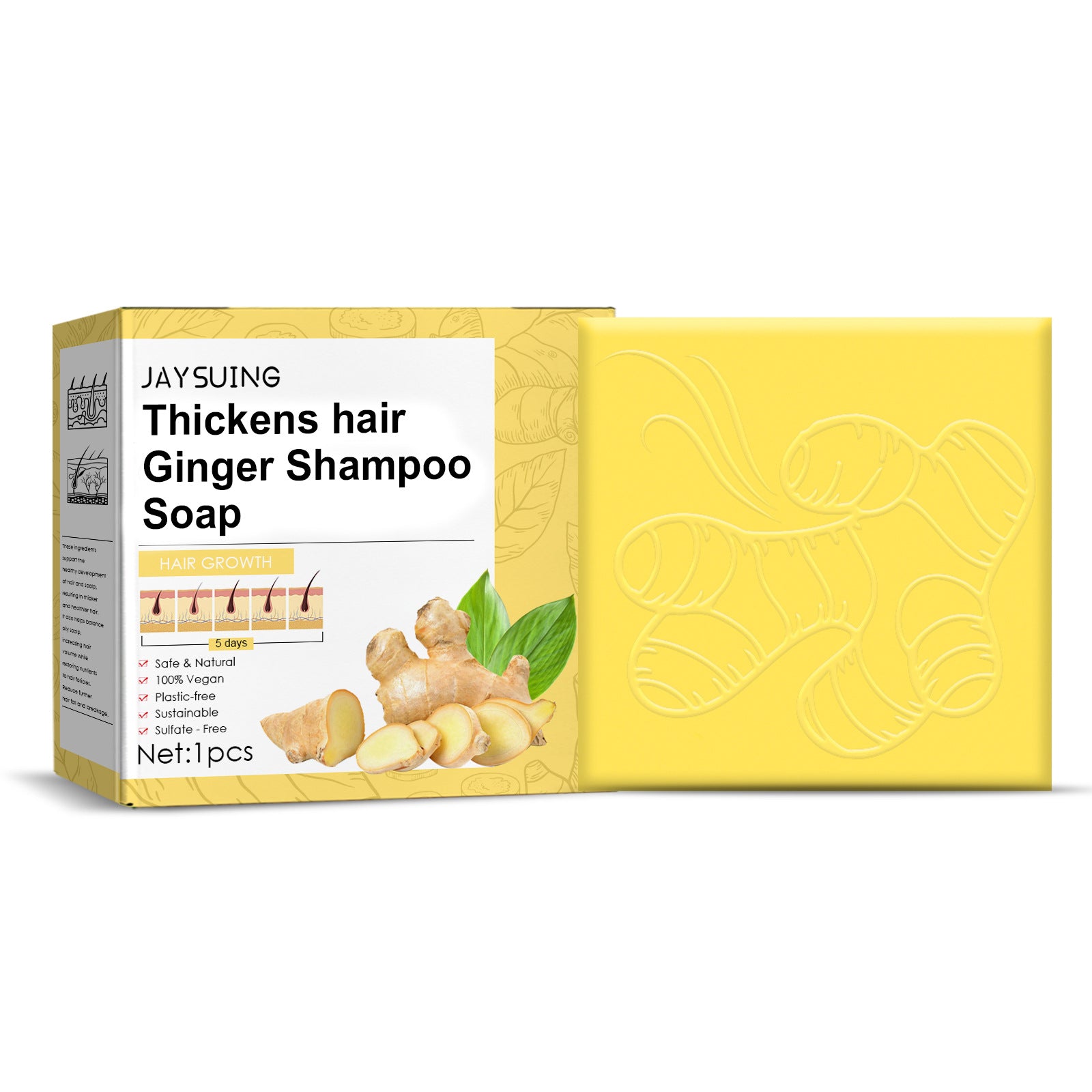 Jaysuing Ginger Dense Hair Shampoo Soap