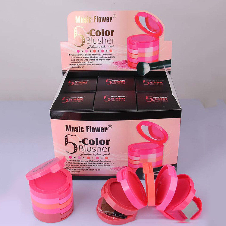 Fashion New Rouge Cream 5 Color Blush Tray