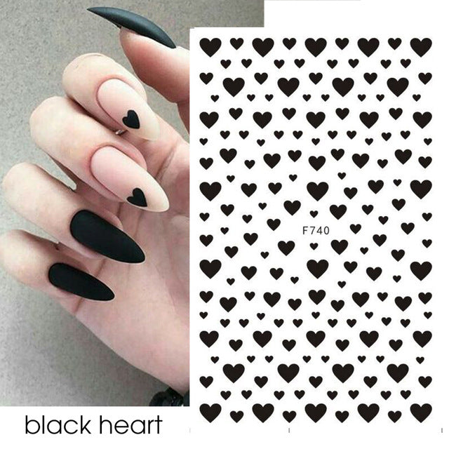 Cross-border Douyin Online Influencer Nail Stickers Cartoon Animation Couple Love Series Nail DIY Adhesive Decals Nail