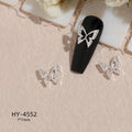 New Nail Beauty Butterfly Silver Metal Alloy Rhinestone DIY Ornament Accessories