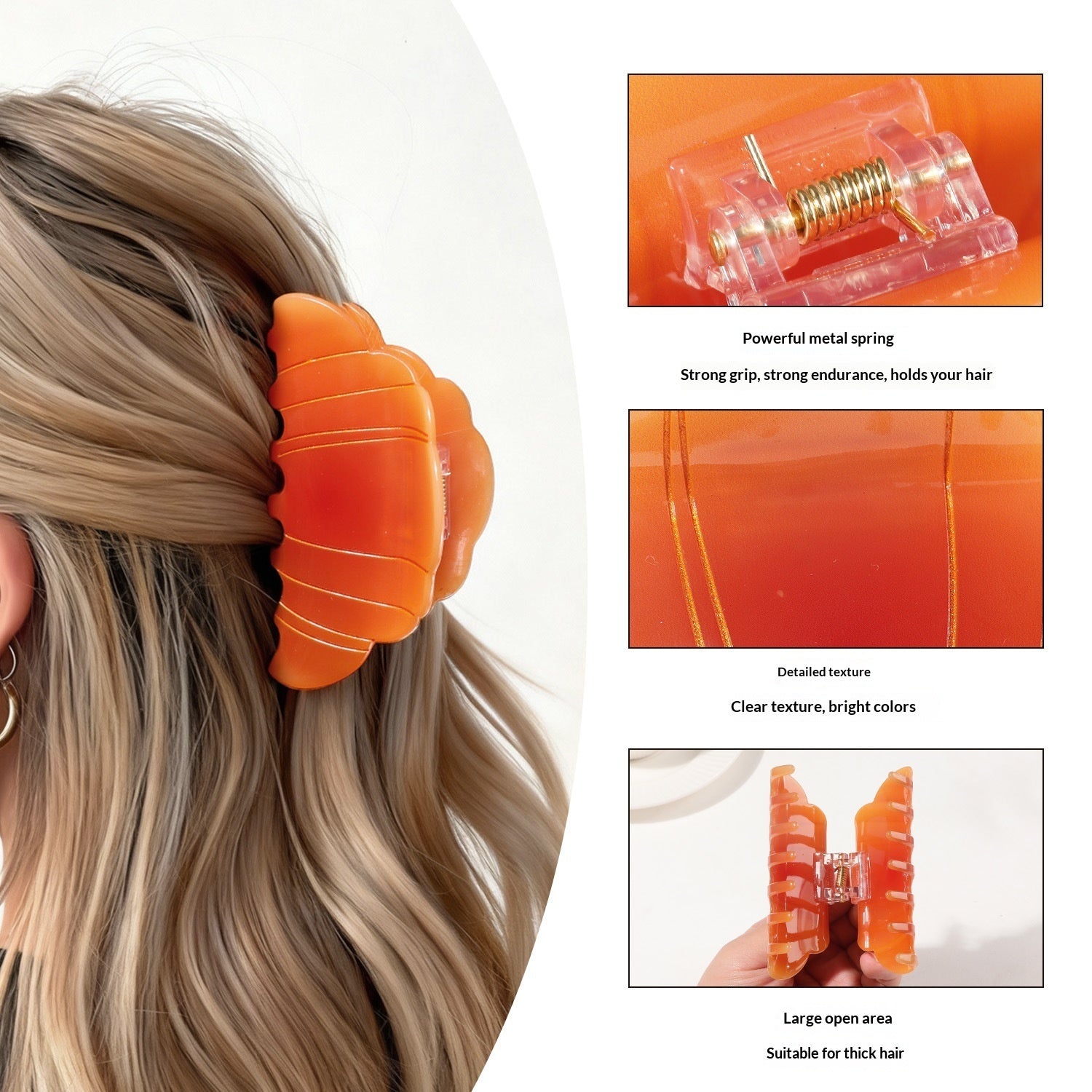 Croissant Coffee Hair Clip Shark Clip