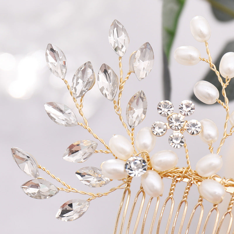 Hand-woven Pearl Hair Comb Hair Comb Headdress