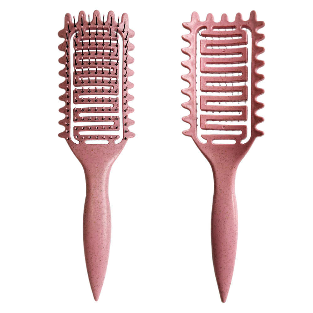 Bounce Curl Definition Shape Fluffy Hair Hollow Comb Wet And Dry Dual-use Head Massage Comb