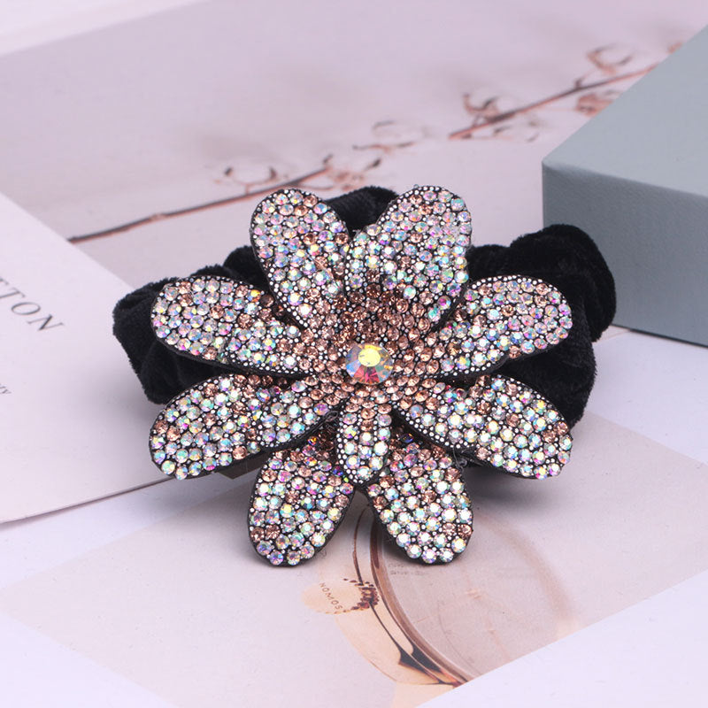 Ethnic Feng Shui Diamond Fabric Pig Intestine Hair Tie Headdress
