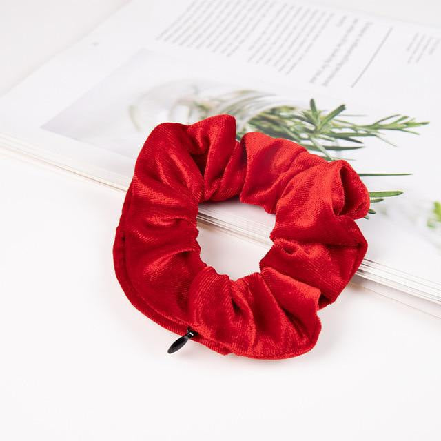 Invisible Zipper Suede Large Intestine Hair Ring