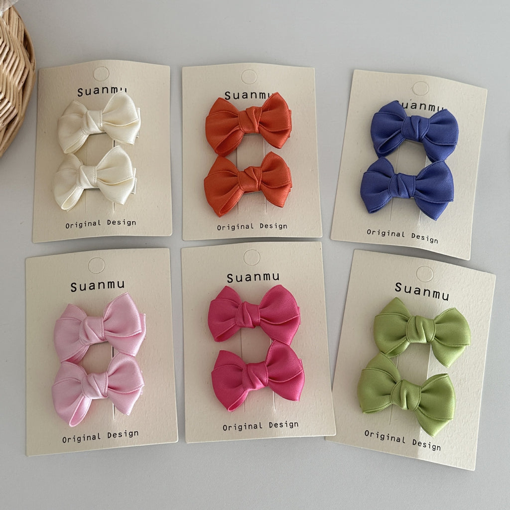 Cream Color Sweet Bowknot Children's Exquisite Side Clip Hairpin