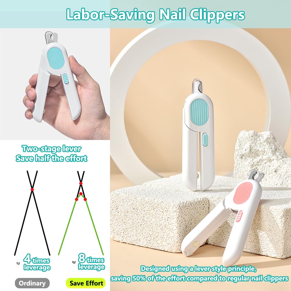 LED Labor-Saving Dog And Cat Nail Clippers, Pet Nail Trimmers With LED Light, And Circular Cut-hole Cat Paw Cutter Dogs Nail Cutter Avoid Excessive Cutting