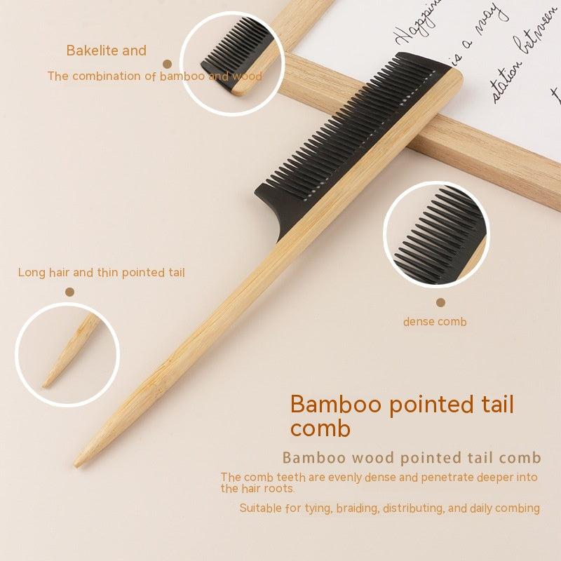Hair Shunfa Electric Bamboo And Wood Splicing Comb Big Tooth Styling Comb