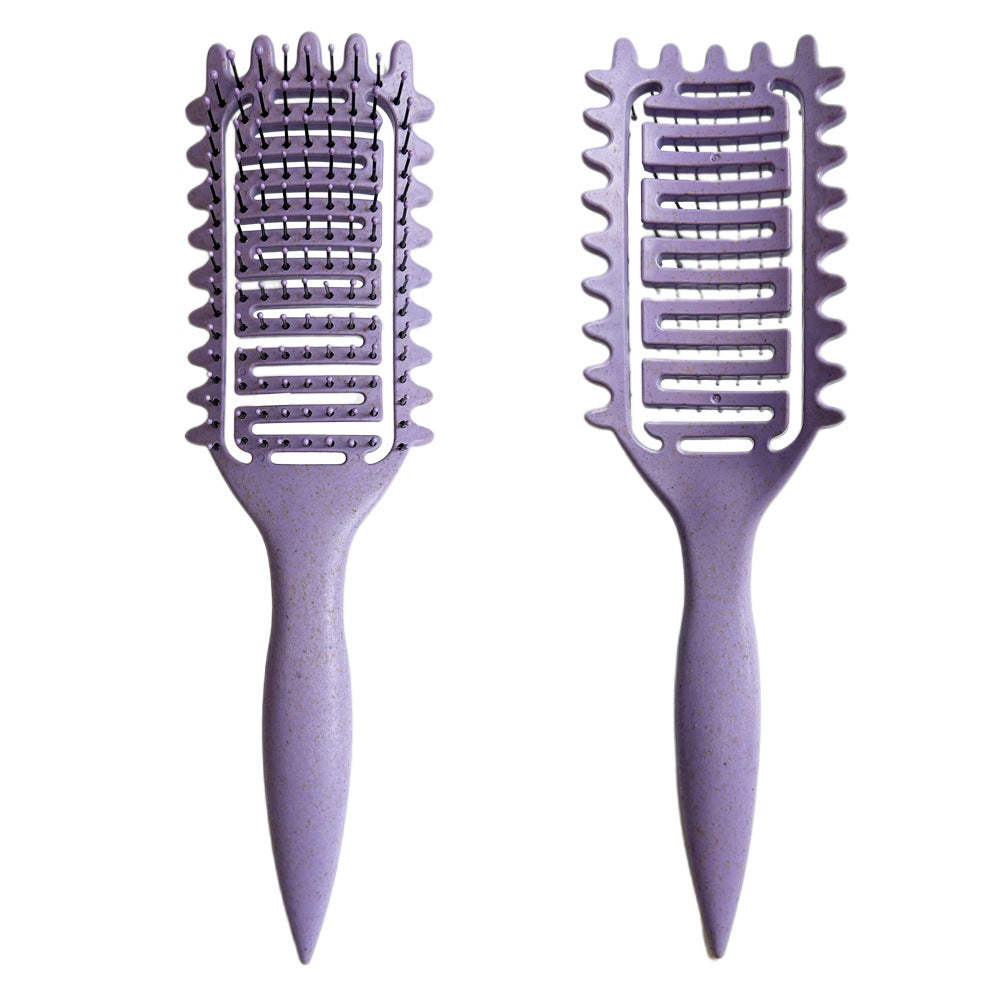 Bounce Curl Definition Shape Fluffy Hair Hollow Comb Wet And Dry Dual-use Head Massage Comb