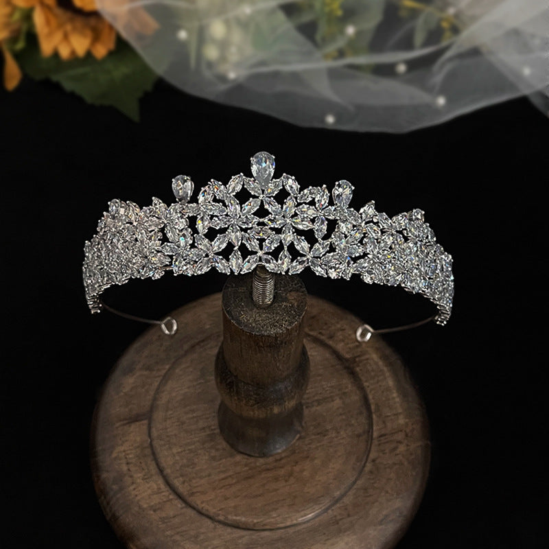 Bridal Heavy Industry Simple Crown Tiara Crystal