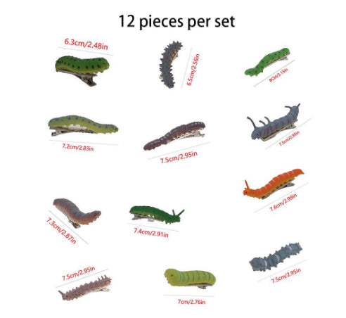 Eccentric And Creative Caterpillar Hair Clip Set