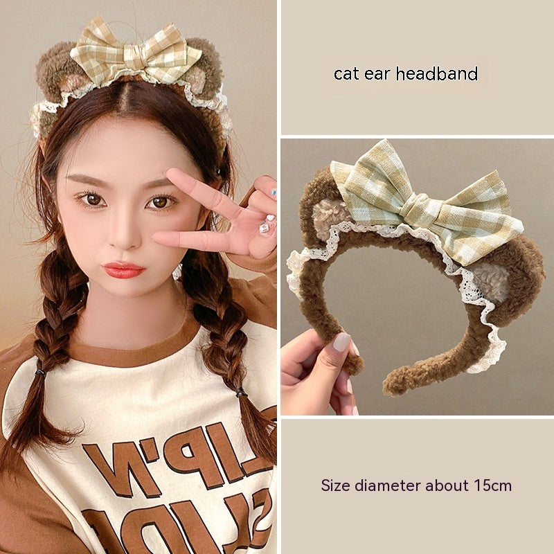 Internet Celebrity Face Wash Mask Special Plush Headband