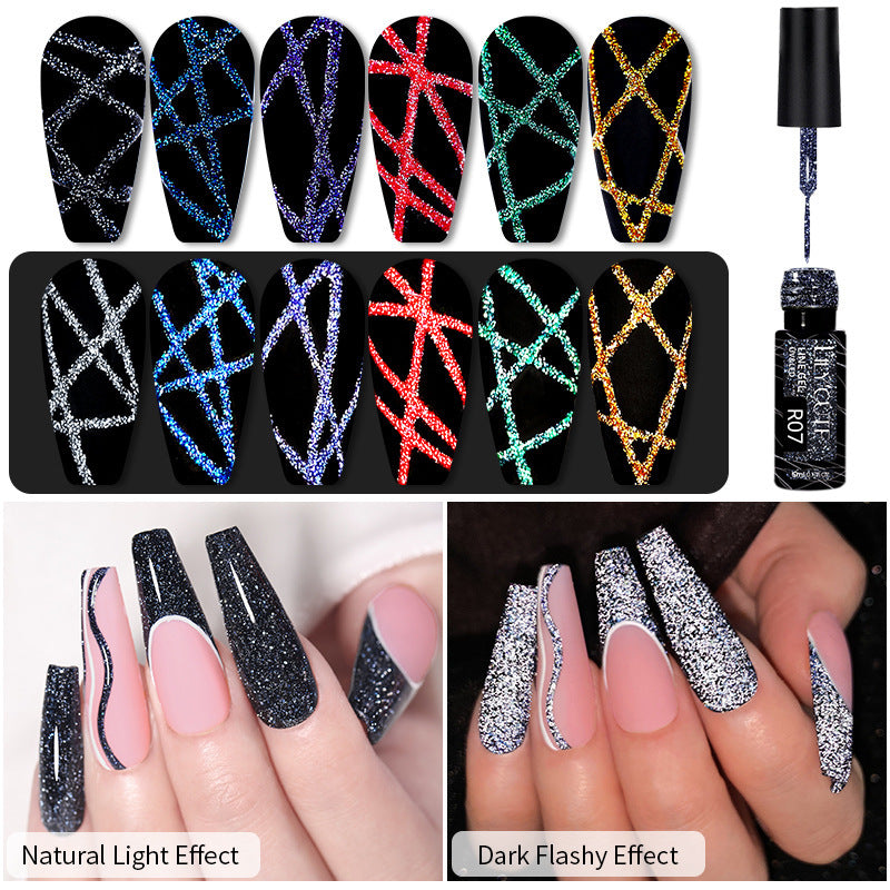 Lilycute Nail Gel With A Glittery Brushed Finish And Reflective Sequins