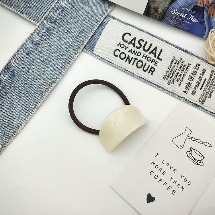 South Korea Fall And Winter Creative Niche Alloy Geometric Semi-arc Resin Hair Ring