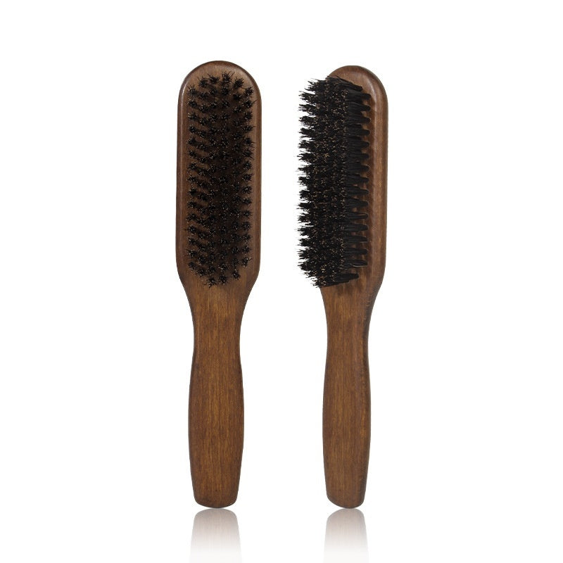 Boar Bristle Beard Comb Solid Wood Hair Brush For Mens Beards