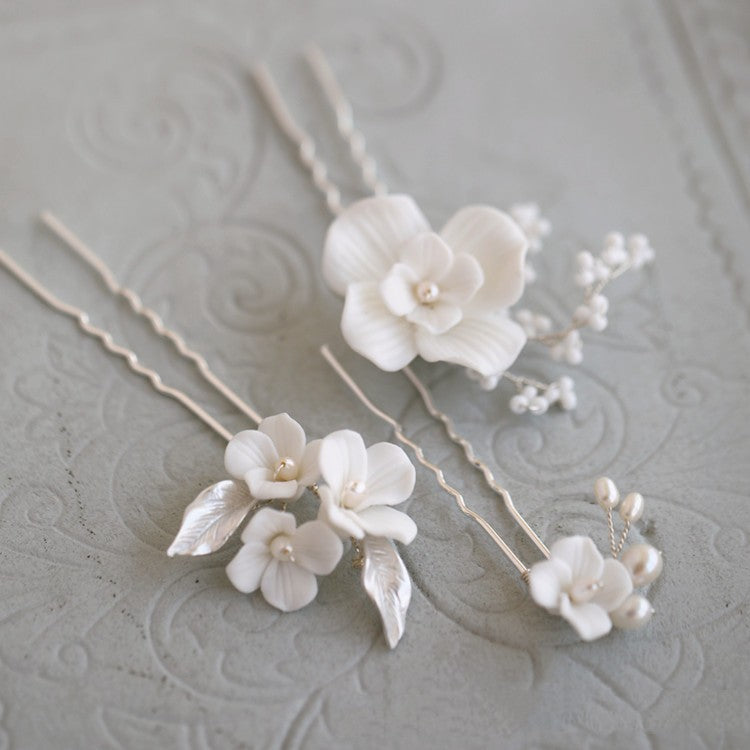Cold Wind Hard Porcelain Flower Hair Fork