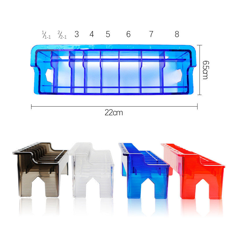 Color Transparent Electric Clipper Limit Comb 8 Caliper Storage Box
