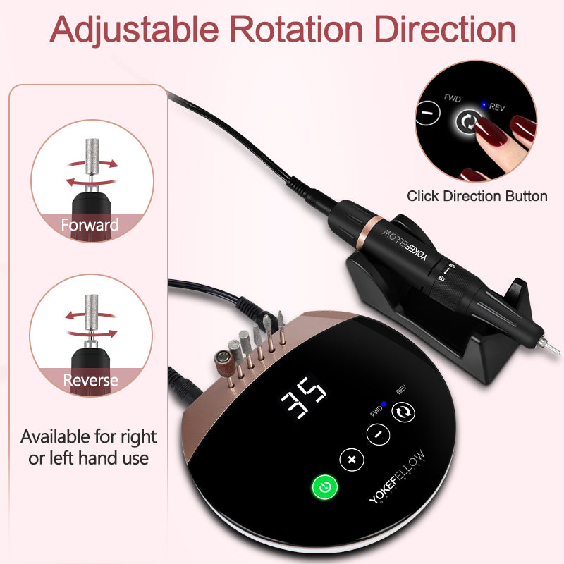 YokeFellow New Upgrade 35000RPM Electric Nail Drill Machine For Acrylic