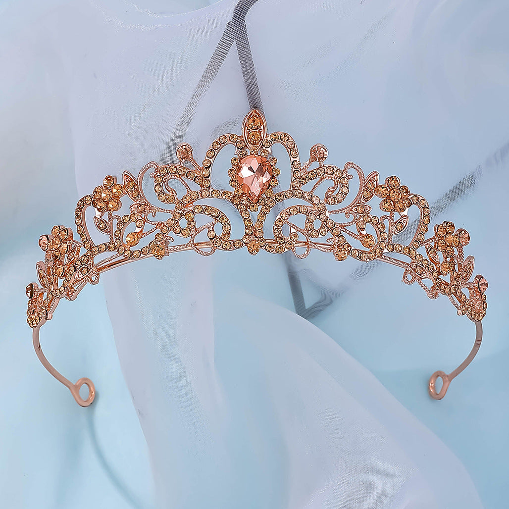 Electroplated Alloy Women's Semicircle Crown With Diamond