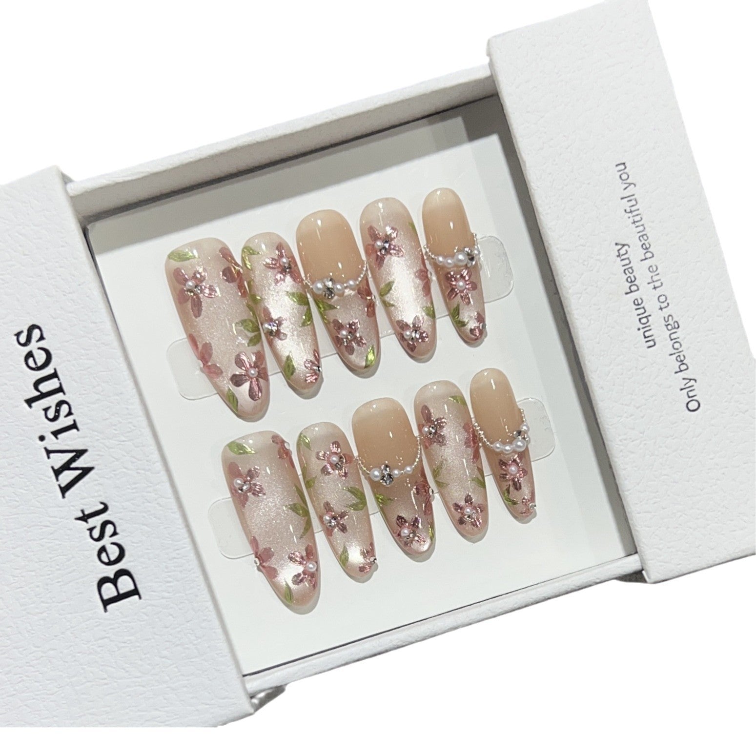 Best Wishes Hand-worn Nail Nude Ice Through Cat's Eye