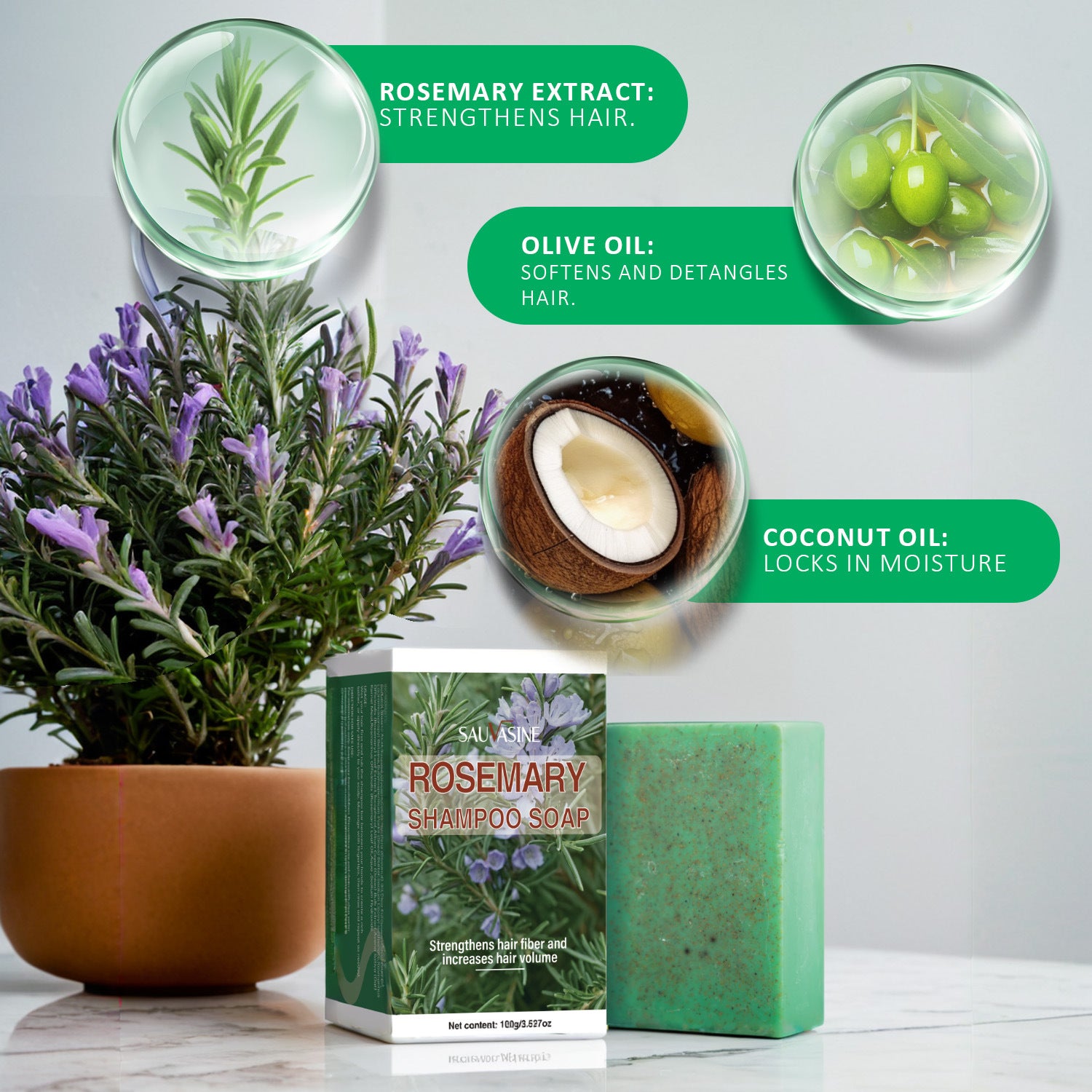 Sauvasine Rosemary Shampoo Soap Standard Specifications
