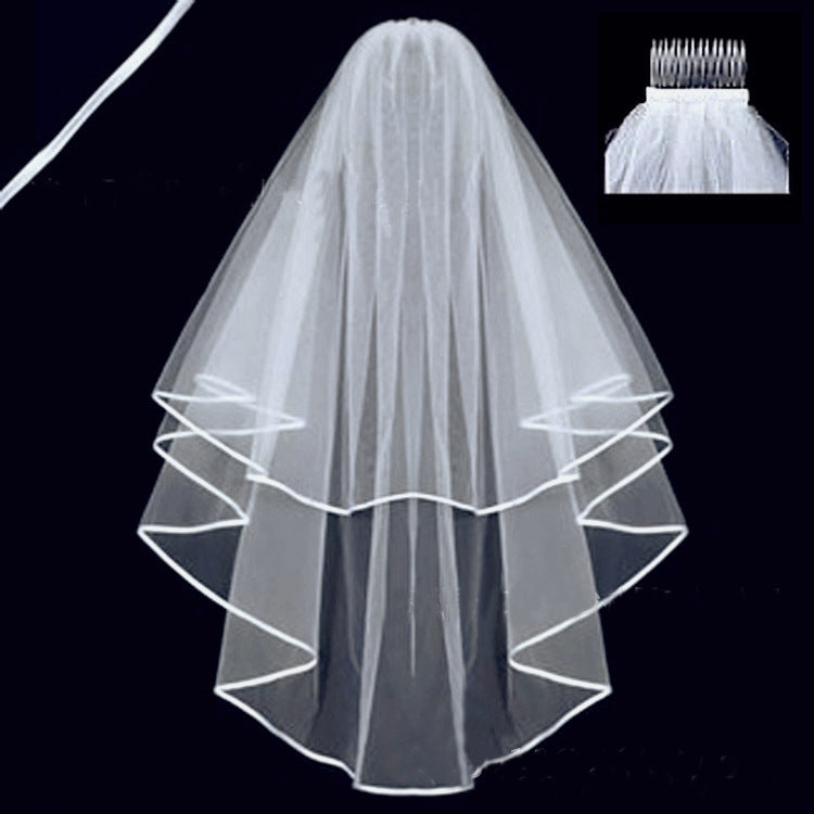 Double-layer Edging Veil Iron Comb Single Party