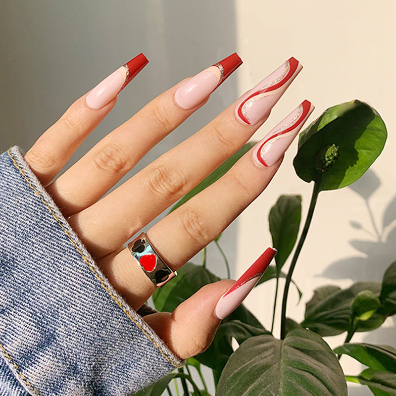 Wave Series Wear Nail Manicure Long Nail Tip Ultra-thin