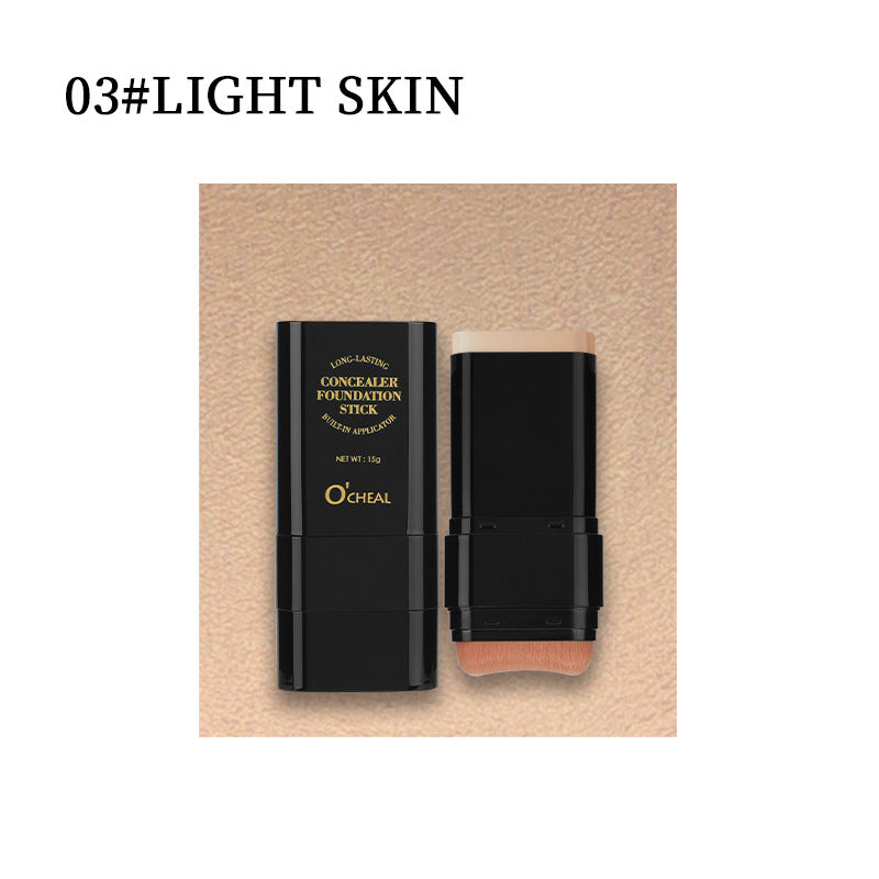 Makeup Concealer Smear-proof Makeup Liquid Foundation Powder Puff Brush Solid Foundation Cream Two-in-one English Version