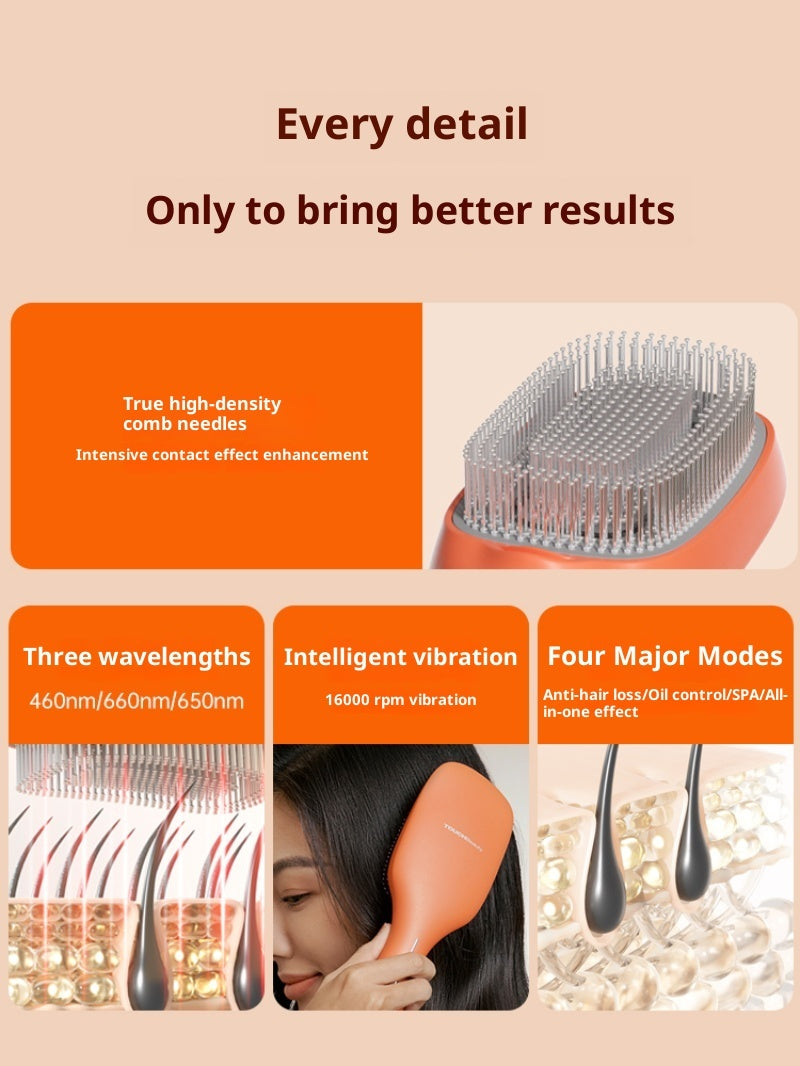 Red Light Hair Growth Comb Oil Control Comb Hair Care Comb Blue Light Loss Scalp Massage Comb.