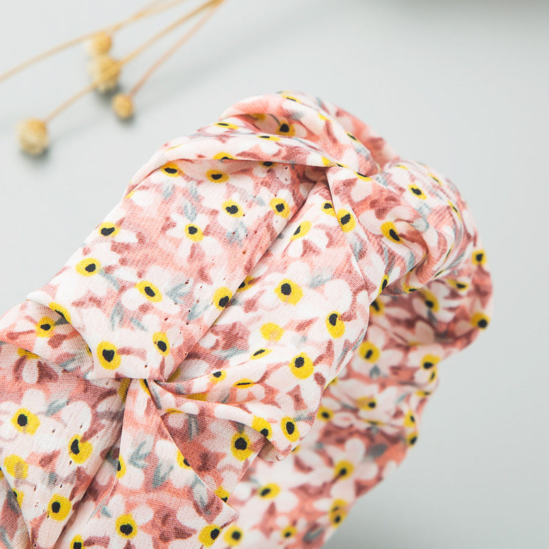 Trendy Boho Daisy Pleated Headband Chiffon