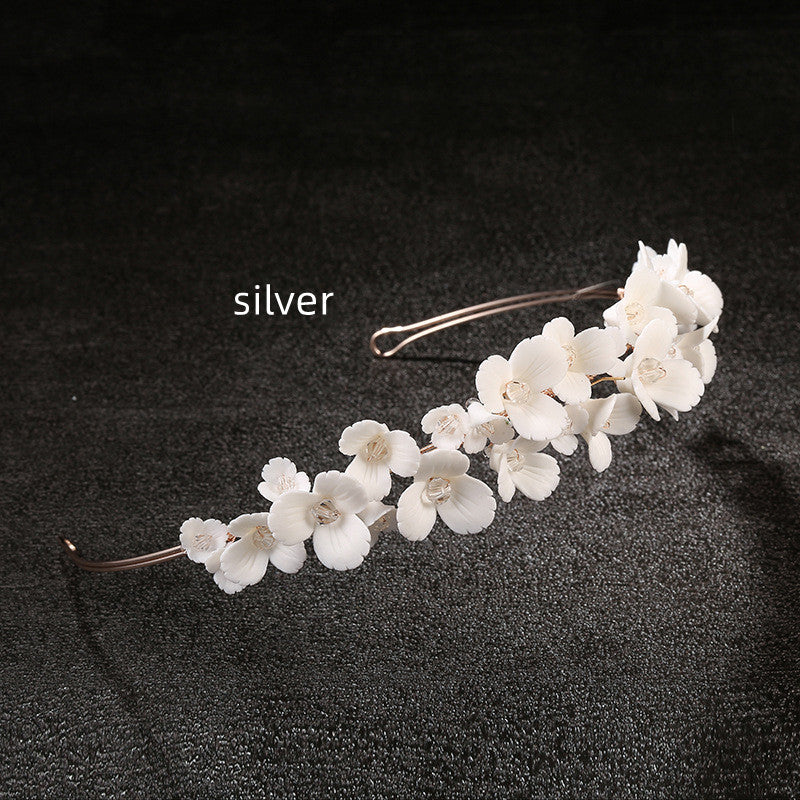 Design White Ceramic Flower Crown Headband