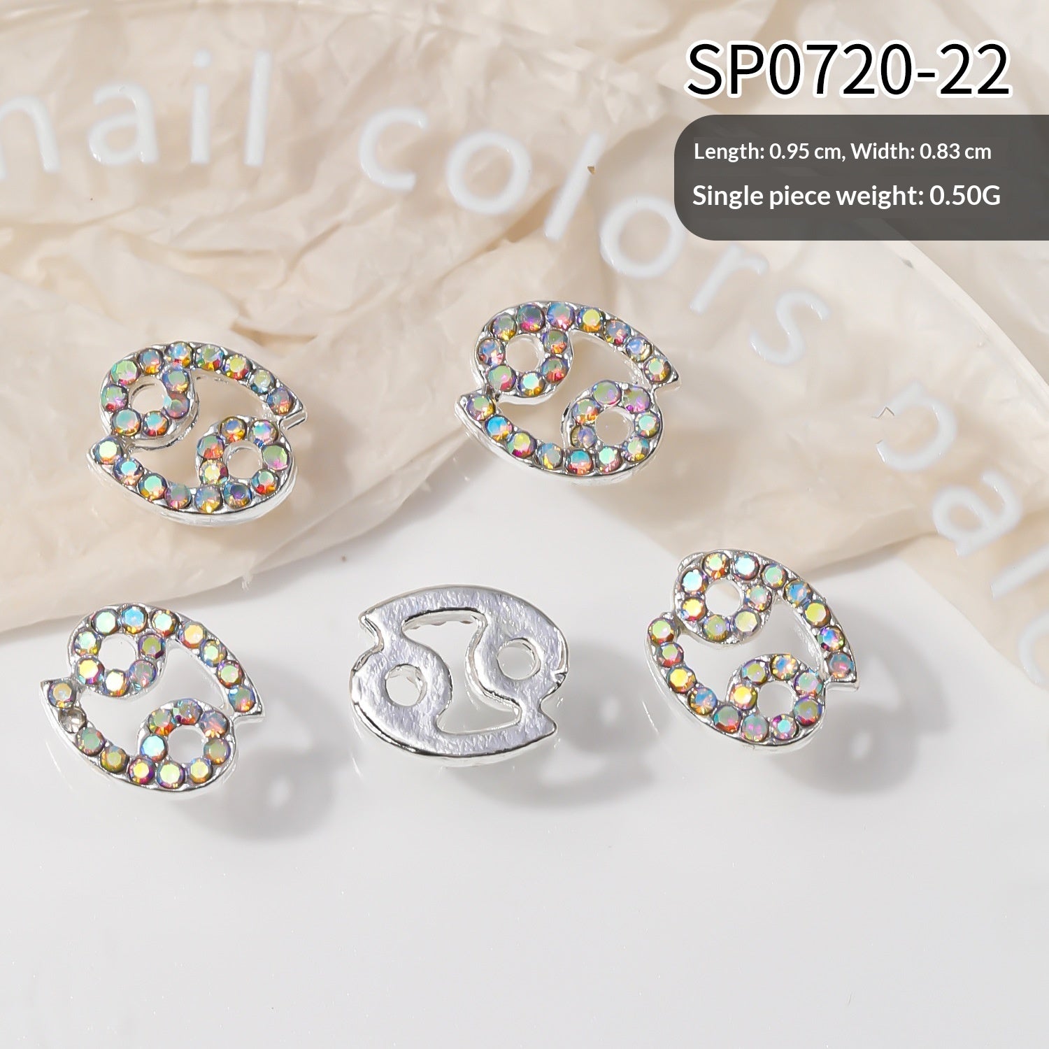 12 Zodiac Sign Nail Art Accessories Alloy Rhinestone 3D Nail Stickers For DIY Nail Decorations