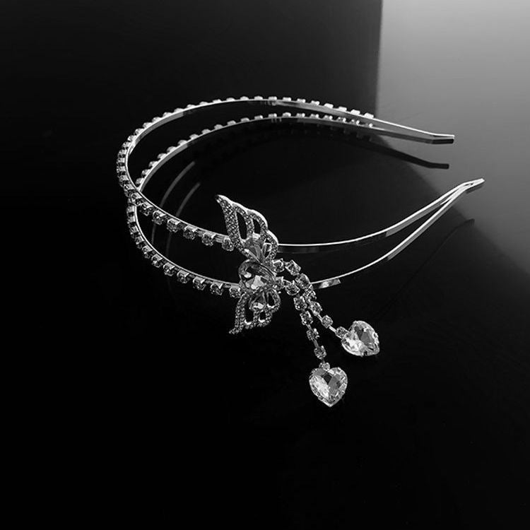 Fairy Elegant Princess Crystal Wings Love Tassel Headband Hair Accessories