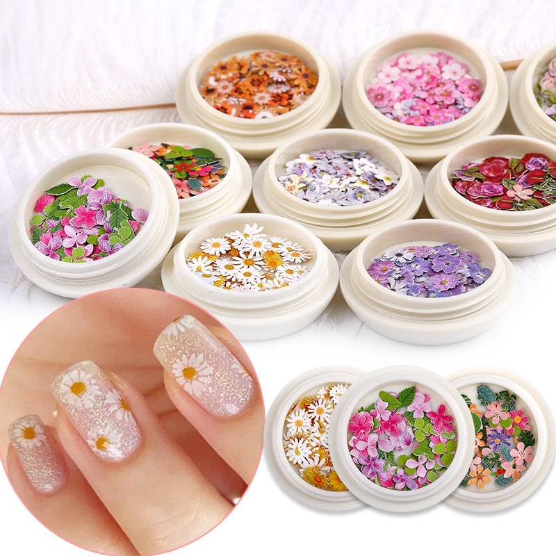 Nail Art Wood Pulp Slice Flower Mixed Nail Sticker DIY Accessories