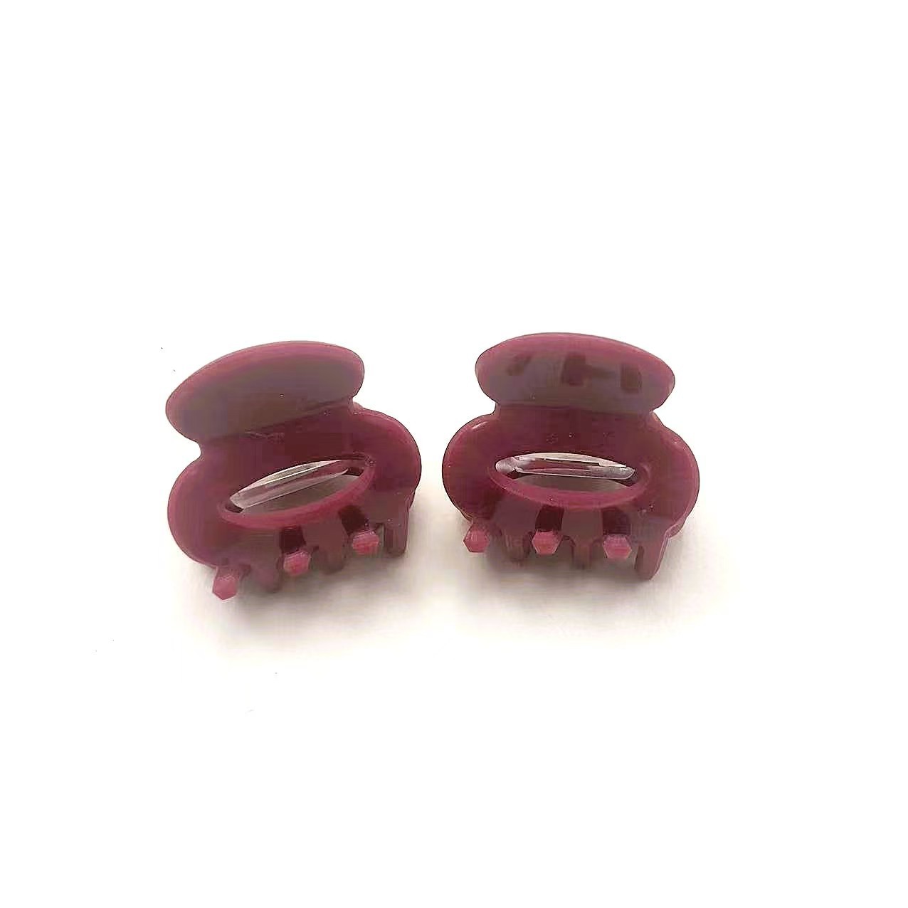 Fashionable Mini Solid-Color Hair Clip With An Elliptical Hollow Design
