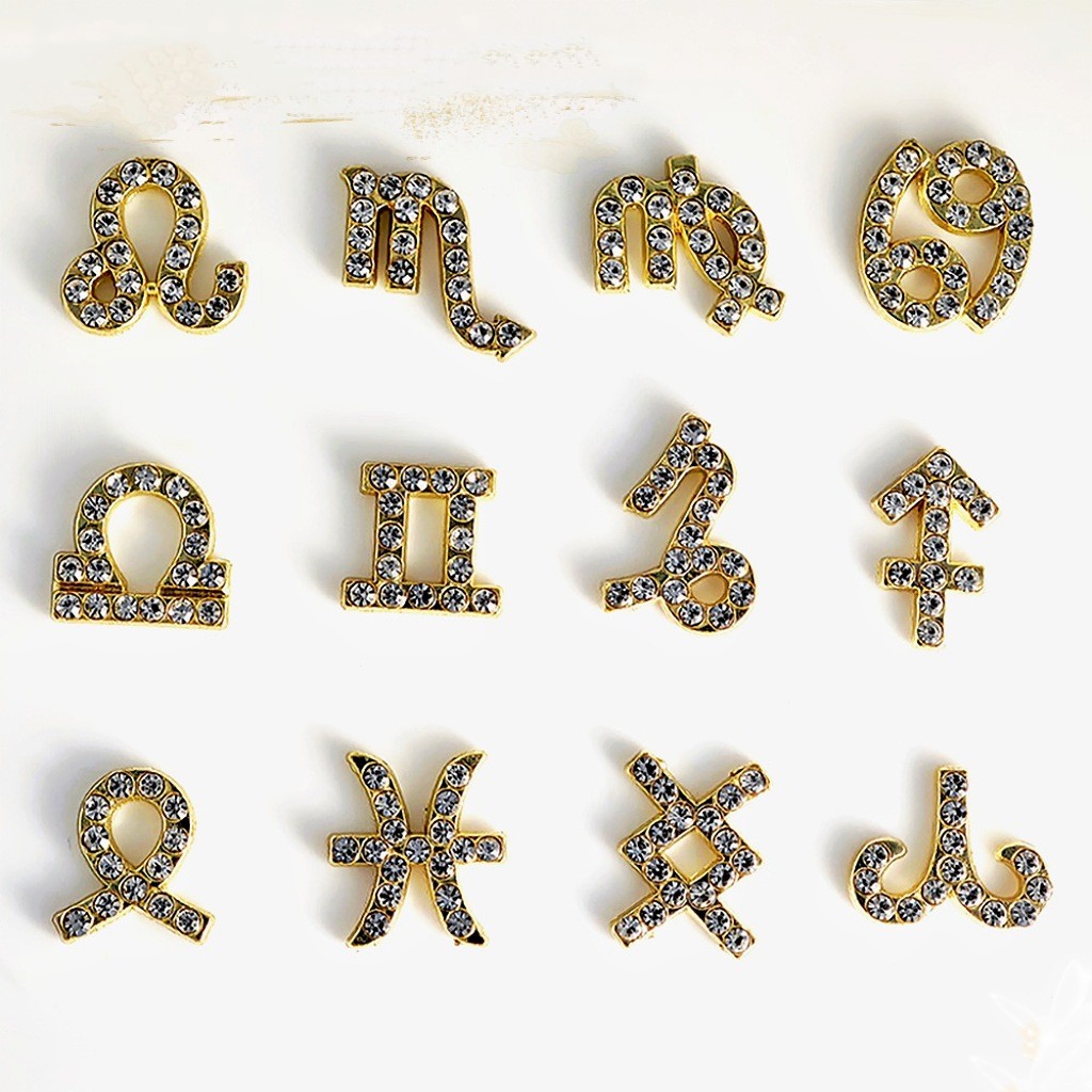 Twelve Zodiac Nail Art Accessories Alloy Inlaid Diamonds