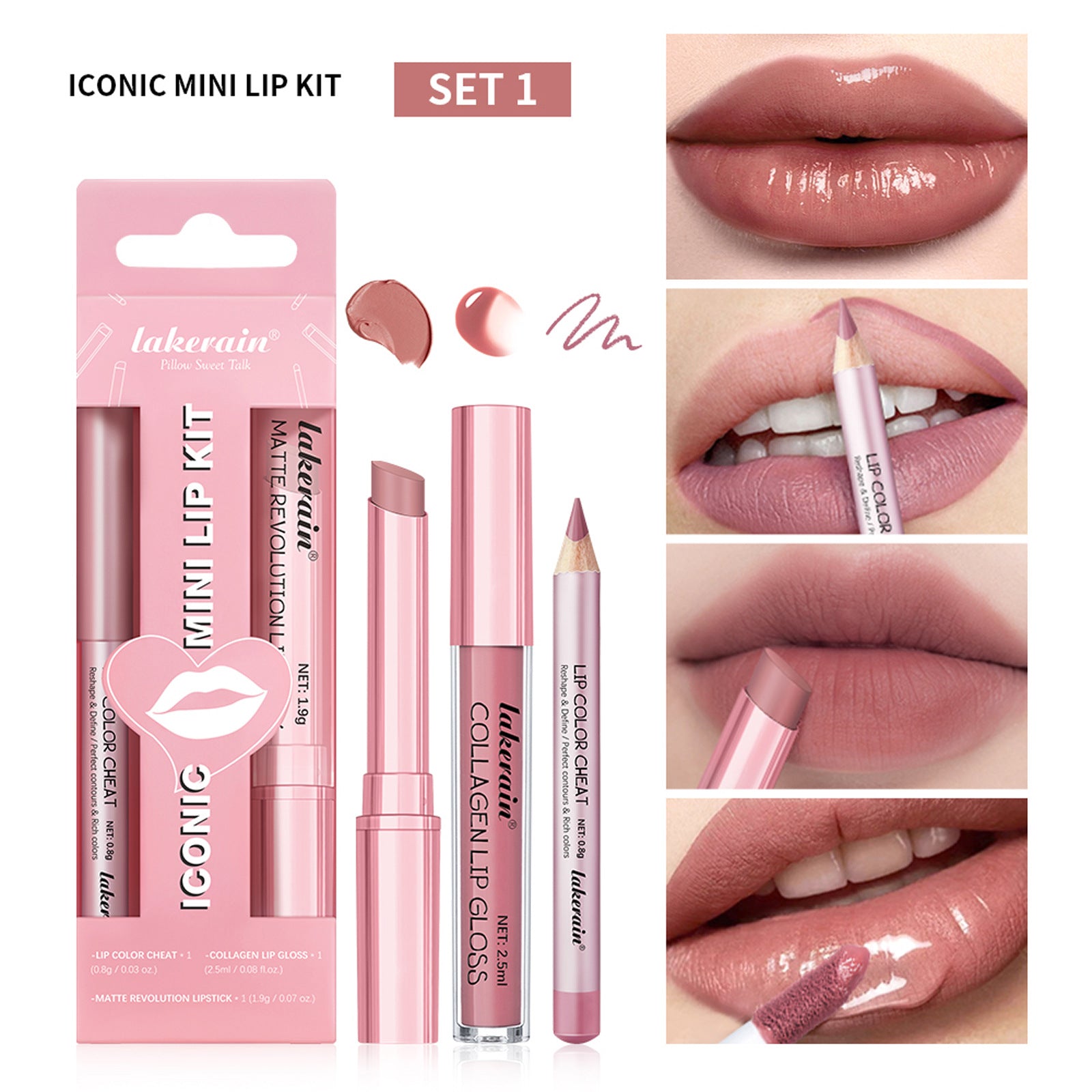 Three Lip Gloss Suit Lasting Waterproof Colorfast