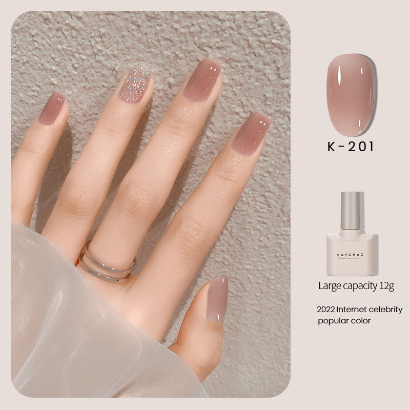Maychao Transparent Jade Fat Ice Transparent Nude Nail Polish