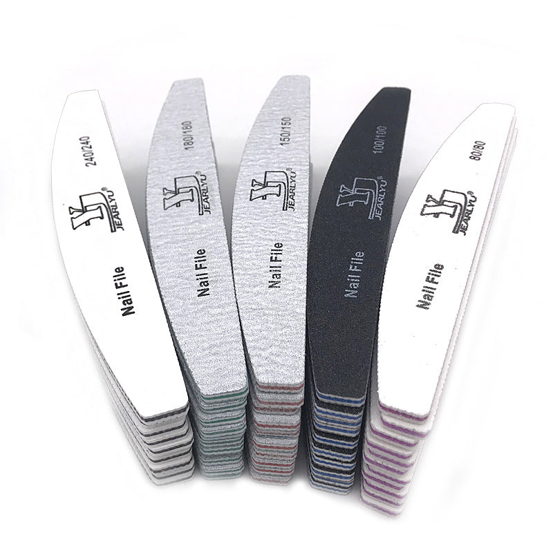JearlYu High Quality Double-sided Half-month Nail File Strip Manicure Implement