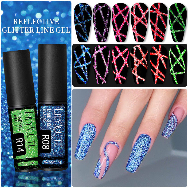 Lilycute Nail Gel With A Glittery Brushed Finish And Reflective Sequins