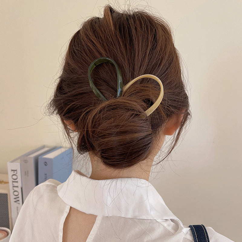Retro U-shaped Hairpin Bun Updo Women's Headdress