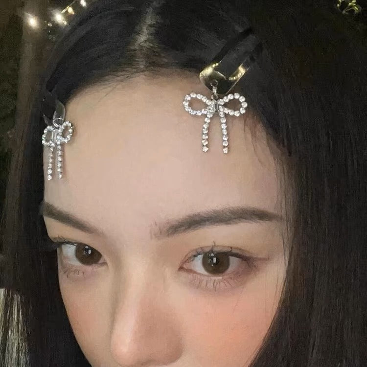 Women's Silver Bow Zircon Hairpin