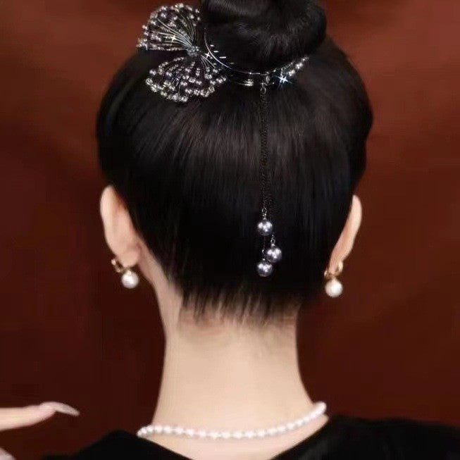 Advanced Metal Bow Tassel Ball Clip