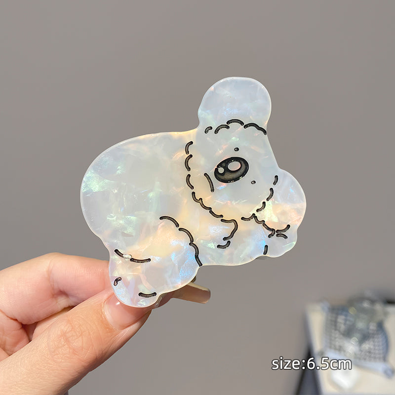 Korean Style Acetic Acid Little Dog Grab Clip Female Lazy Style Ins Clip Headwear