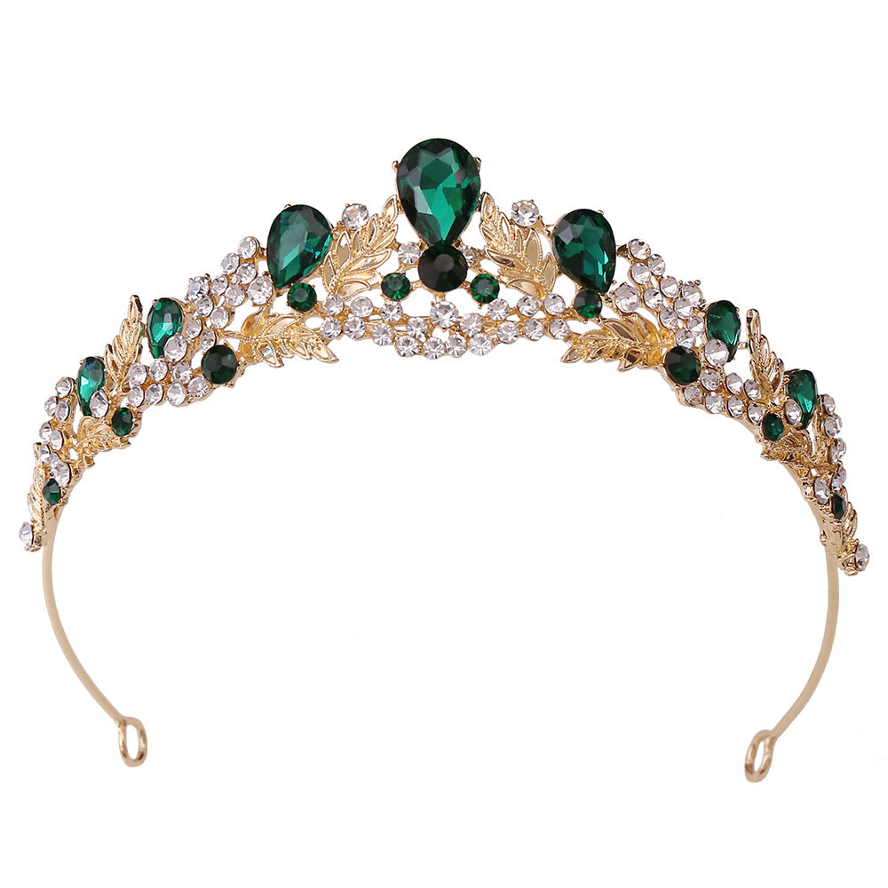 Bridal Headdress Alloy Rhinestone Leaves Small Crown