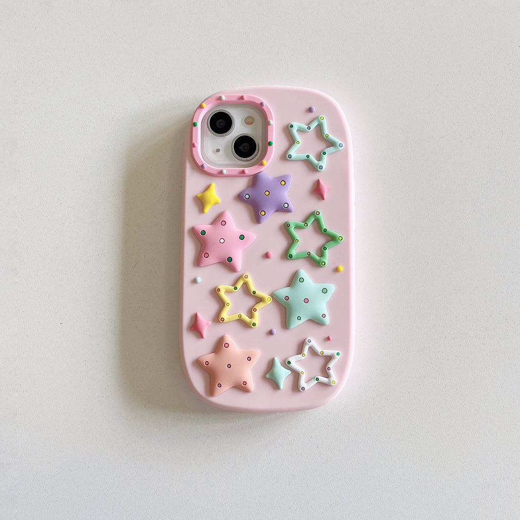 Oval Foundation Color Five-pointed Star Phone Case Drop-resistant