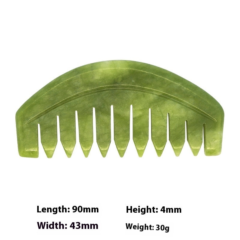 Dual-purpose Scraping Scalp Meridian Portable Head Massage Jade Comb
