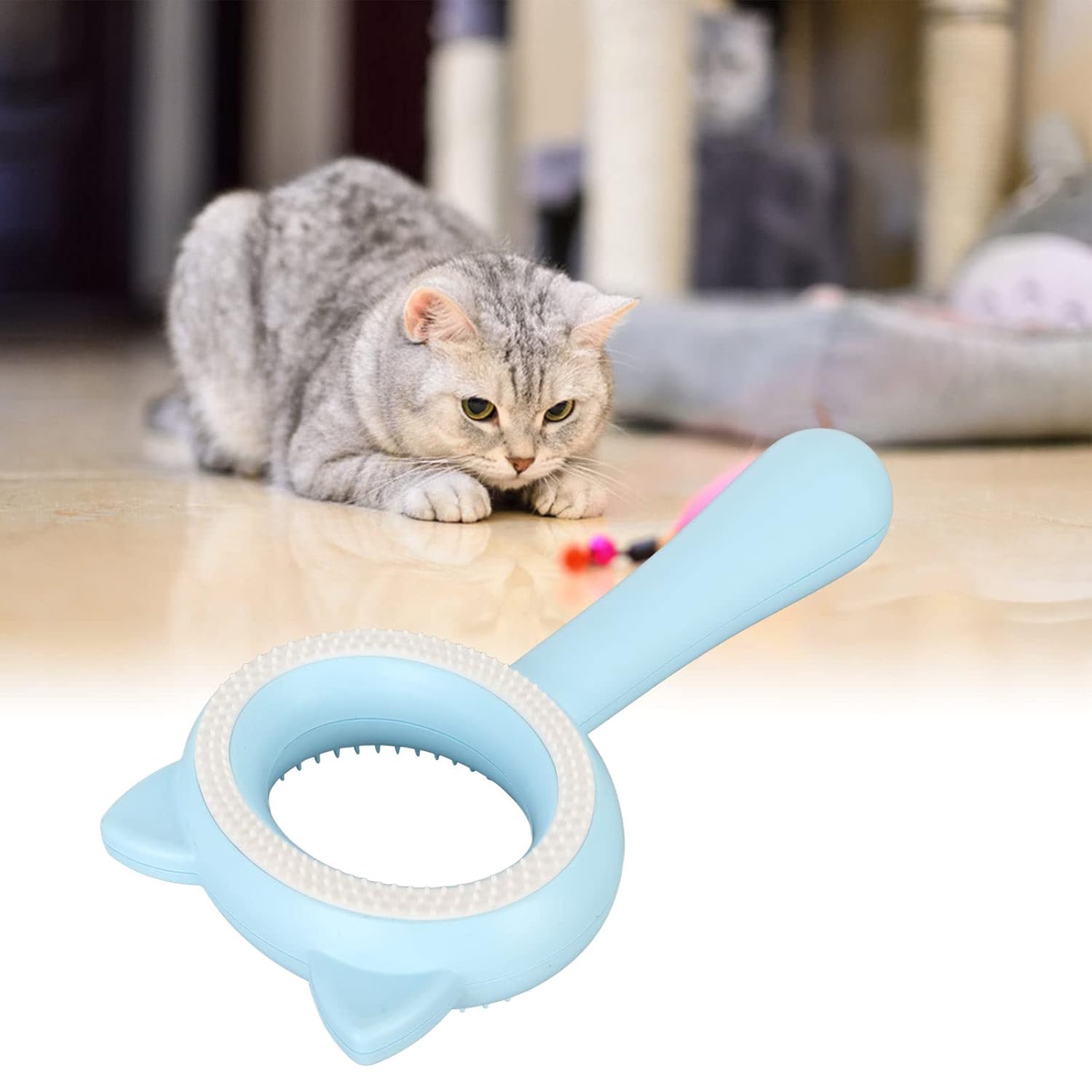 Pet Grooming Brush Double Sided Deshedding Massage Comb Quick Clean Up Comfortable Handle For Cats Dogs Pets